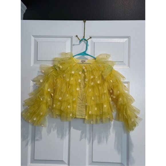 NWOT Mini Boden Sunflower Tiered Tulle Jacket Girls Size 9-10 - Picture 15 of 16